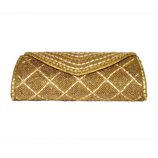 Golden Ethnic Festive Handmade Women’s Clutch