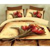 Designer Cotton Floral Bed Sheet(Golden Honey)