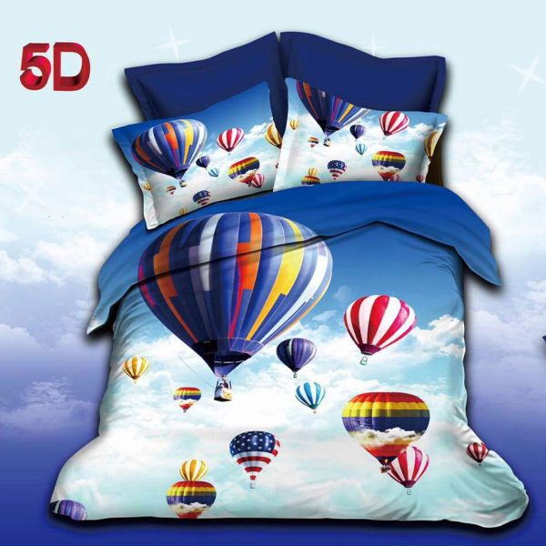 5D Designer Cotton Bed Sheets (Blue)