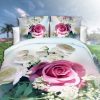 Designer Cotton Floral Double Bed Sheet(White)