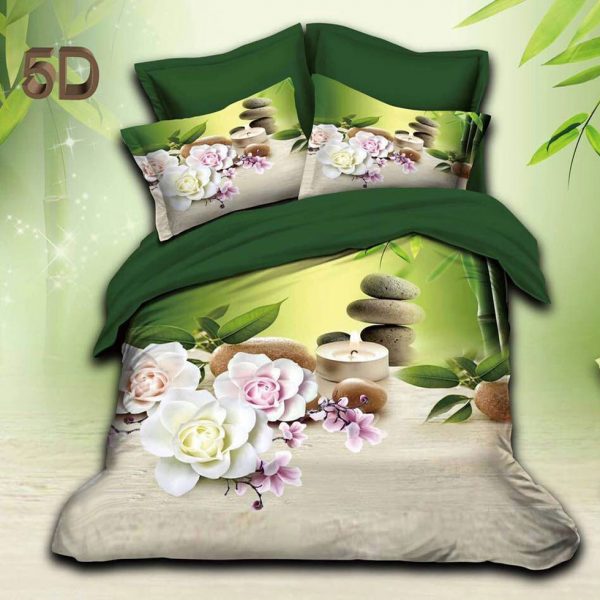 5D Designer Cotton Bed Sheets (Green)