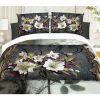 Designer Cotton Floral Bed Sheet(Black)