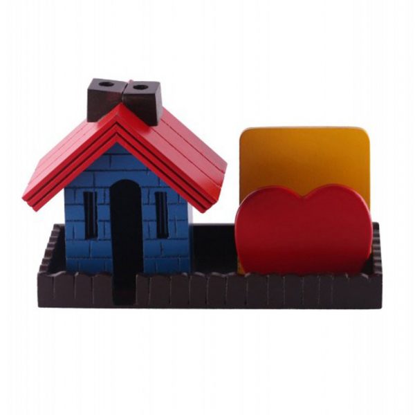 Wooden House Pen Holder