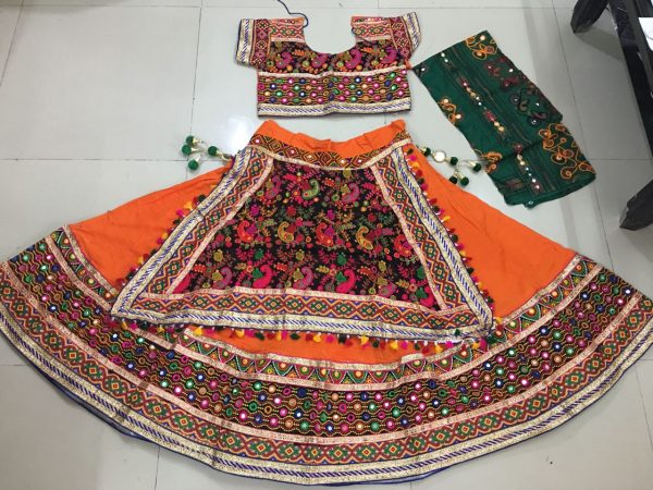 Traditional Chaniya choli with embroidery boarder