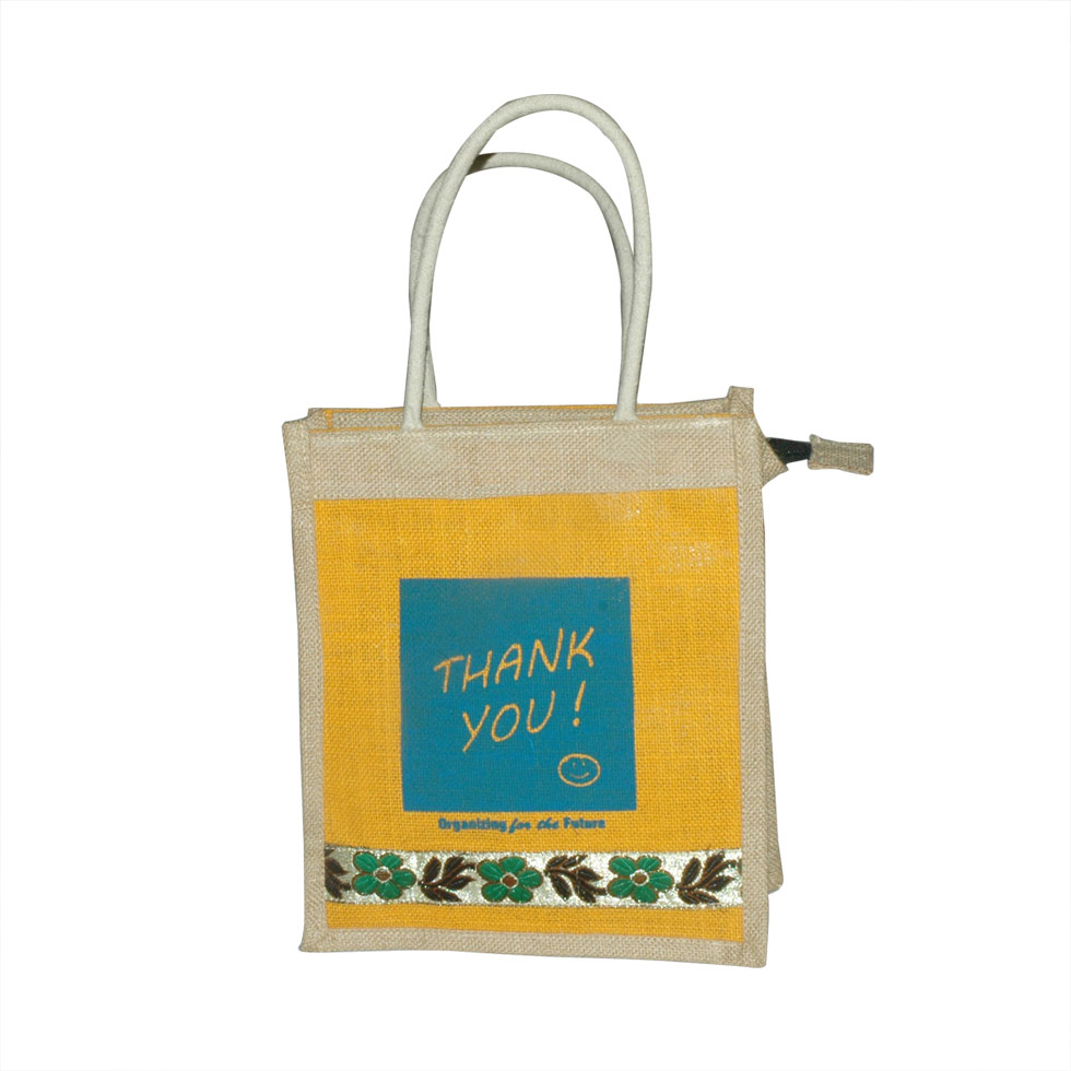 Zipper and Open Designer Jute Bag, For Shopping at Rs 80/piece in Ghaziabad  | ID: 22660148191