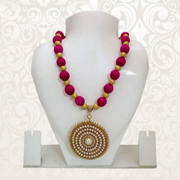 Silk thread necklace on sale designs latest