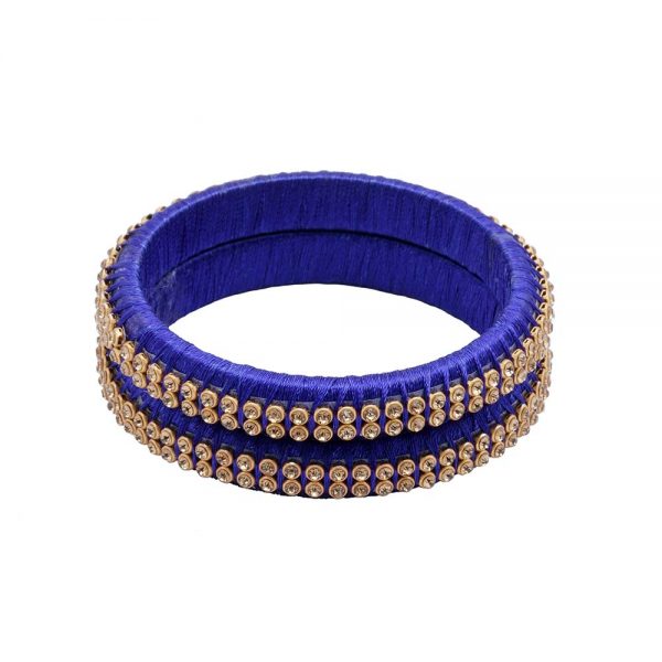 Blue colour deals silk thread bangles