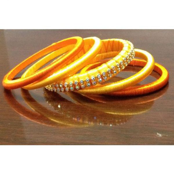 silk-thread-bangles-stone-yellow