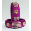 Silk Thread stone Bangles purple