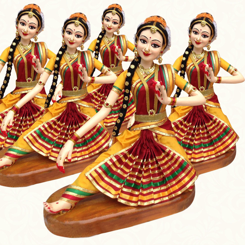 Dancing Doll Tripataka Mudra Indian Golu Dolls Ph