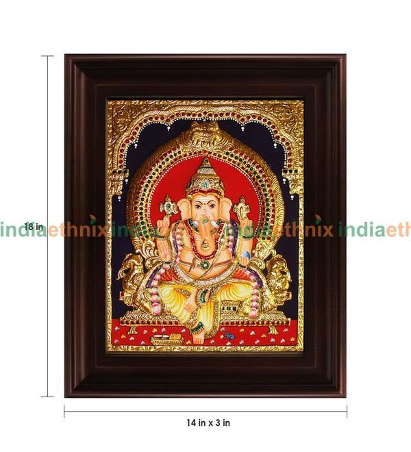 Tanjore Painting Mantap Ganesha