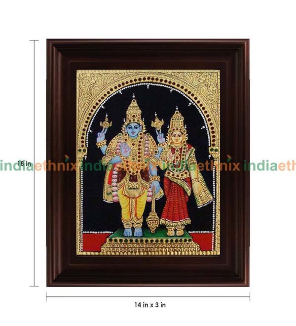 Tanjore Painting Vishnu Lakshmi