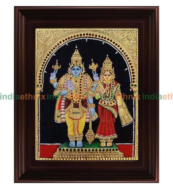 Tanjore Painting Vishnu Lakshmi