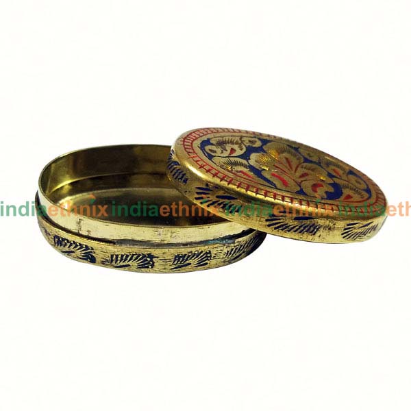 Oval shape Brass Trinket Box1