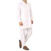 Kanchipuram  Cotton  Kurtha Pyjama Set White