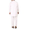 Kanchipuram  Cotton  Kurtha Pyjama Set White