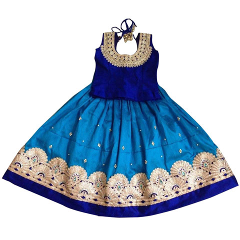 Royal Blue Velvet Dress With Maharani Work