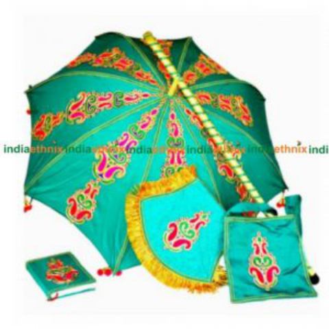 Marriage Kasi Yatra Decorated Umbrella – Green