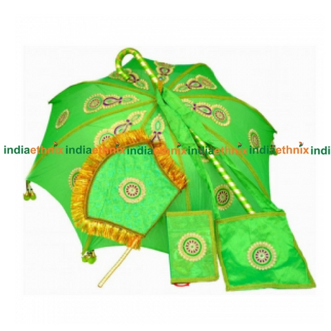 Marriage Kasi Yatra Decorated Umbrella – Parrot Green