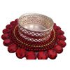 Red Kundan Candle Holder