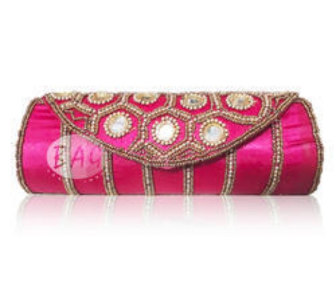 Ethnic & Fashionable Handmade Clutch (pink)