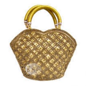 Ethnic & Fashionable Handmade Fancy Hand Bag (gold)