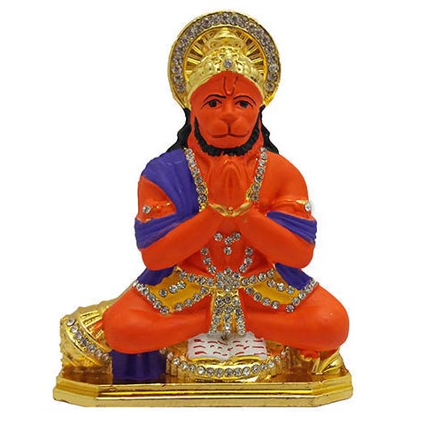 Gold Plated  Hanuman Car Dashboard Statue